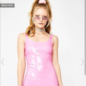 New Dollskill “Party Princess Vinyl”Dress Pink US S